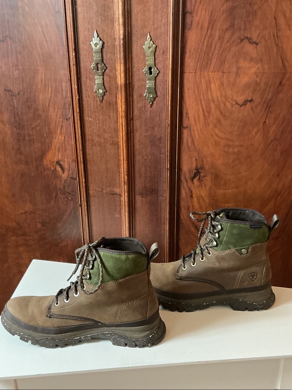 Ariat Brown and Green Lace-Up Hiking Boots - Picture 4 of 10